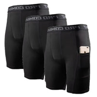 3-piece set of men's boxer shorts M-XXL quick drying black and white sports underwear, sweat absorbing, breathable and fitness