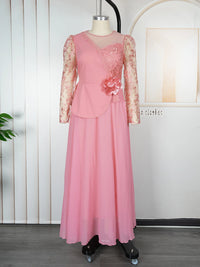 African Dresses For Women Long Sleeve Chiffon Maxi Robe 2025 Africa Clothing Dubai Turkey Kaftan Abayas Wedding Birthday Gowns