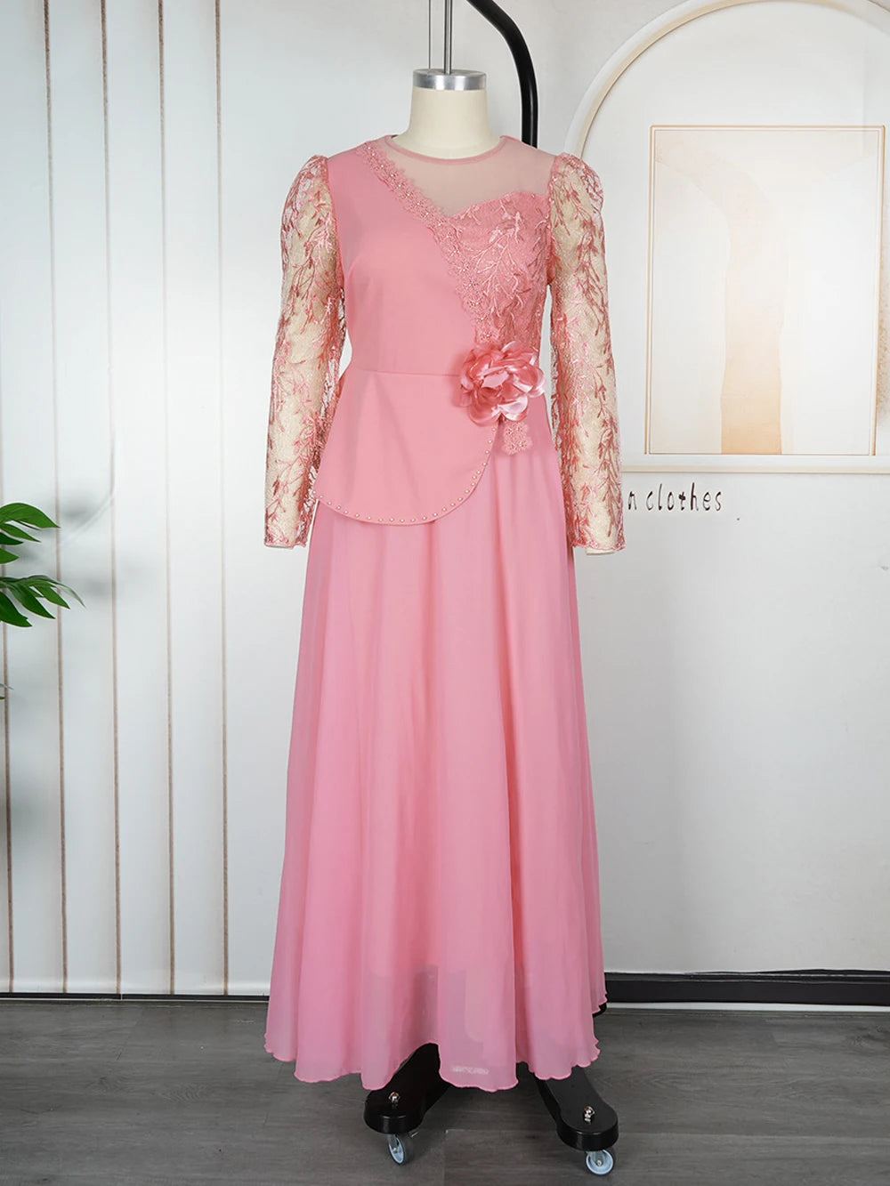 African Dresses For Women Long Sleeve Chiffon Maxi Robe 2025 Africa Clothing Dubai Turkey Kaftan Abayas Wedding Birthday Gowns