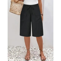 Plus Size Casual Five-point Drawstring Shorts