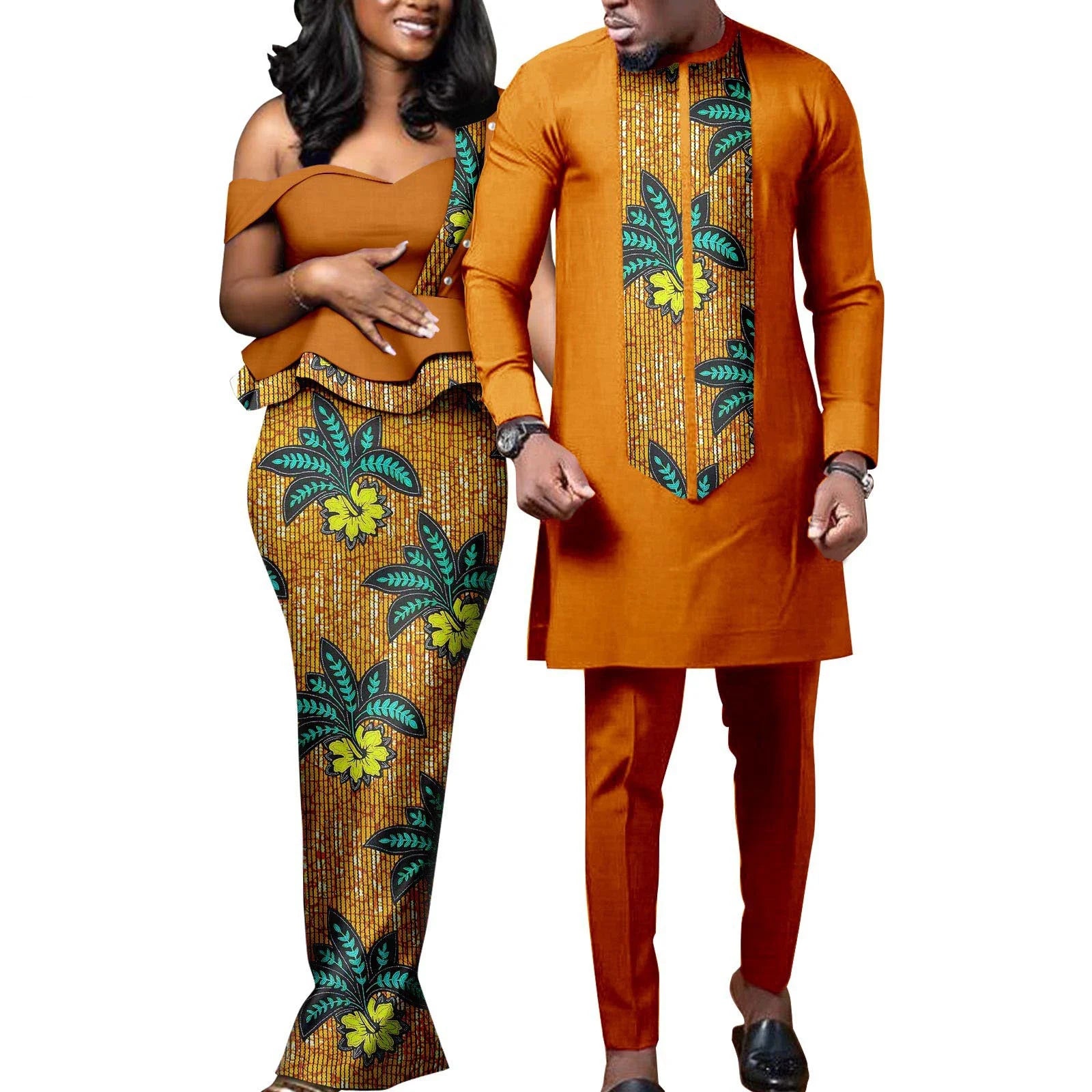 African Couple Dress Outfits Shirt and Pant for  Wedding