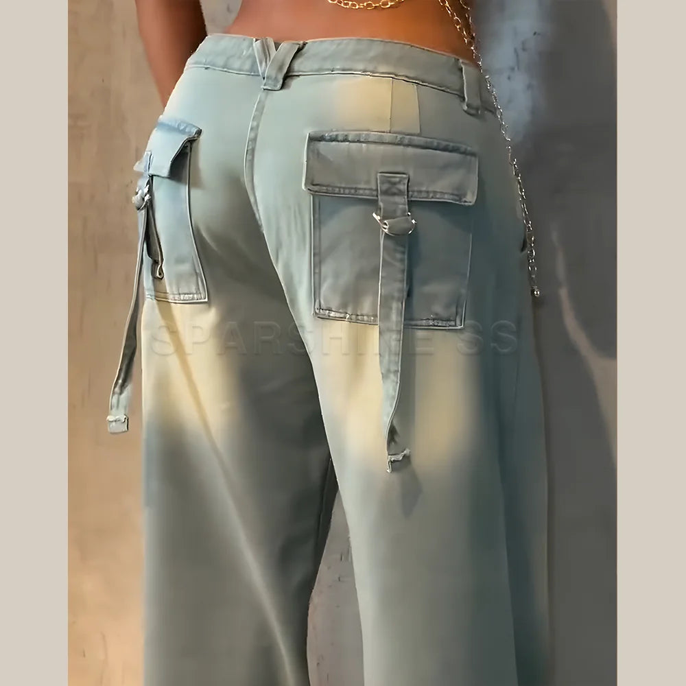Vintage Washed Mid Waist Loose Pant