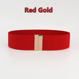 Fashion Women Elastic Band Wide Belts Simple Down Coat Waist Belt Female Buckle Black Strap Dress Decoration Accessories Ladies