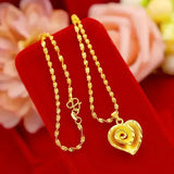 24K REAL gold necklace women's real gold