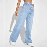 Loose Denim Slim High Waist Wide Leg Pants