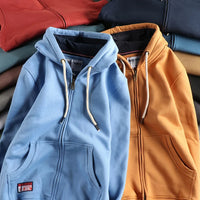 Cardigan Men's Casual Pure Color Zipper Hoodie