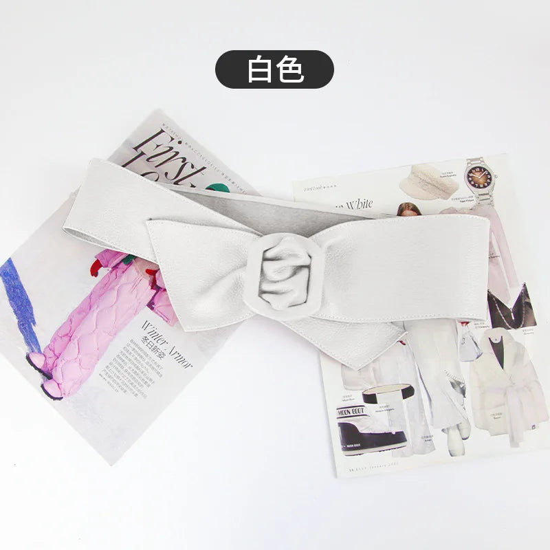 Women Belt for Dress Genuine Leather Bowknot Wide Belts Wrap Waistband Coat Corset Designer Luxury Brand Cummerbunds Waistbelt