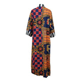African Ethnic Print Loose Long Trench Coat Streetwear