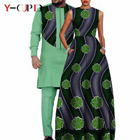 African Dresses for Matching Couple Outfits for Party Vestidos Y23C067