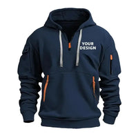 Men's Sports Zipper Arm Pocket Loose Casual Sweatshirt