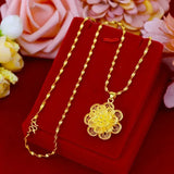 24K REAL gold necklace women's real gold