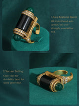 18K Gold-Plated Symmetrical Design Decorative Ring for Women