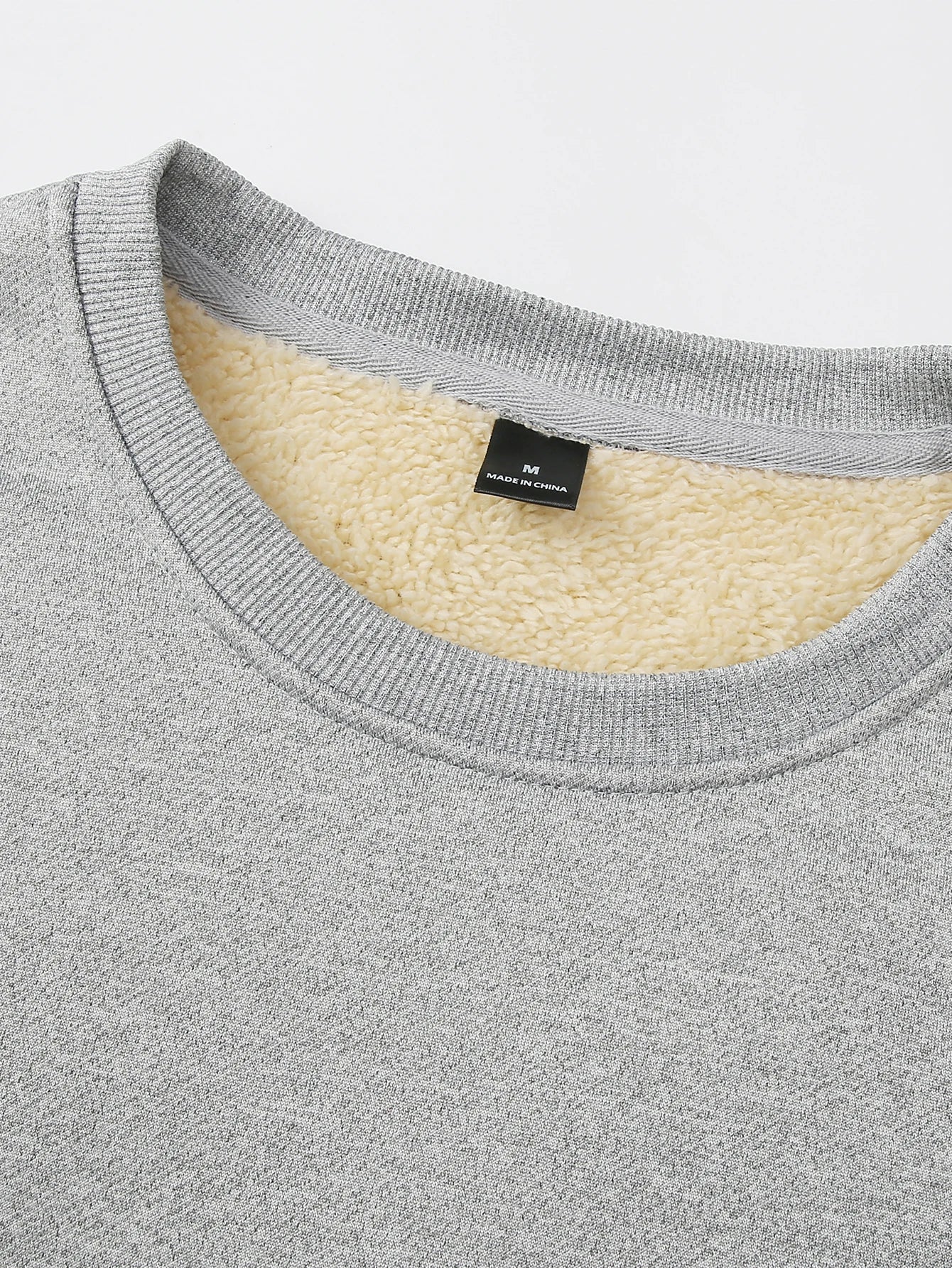 Men's winter sportswear set; warm fleece round neck sweatshirt and men's drawstring sport pants