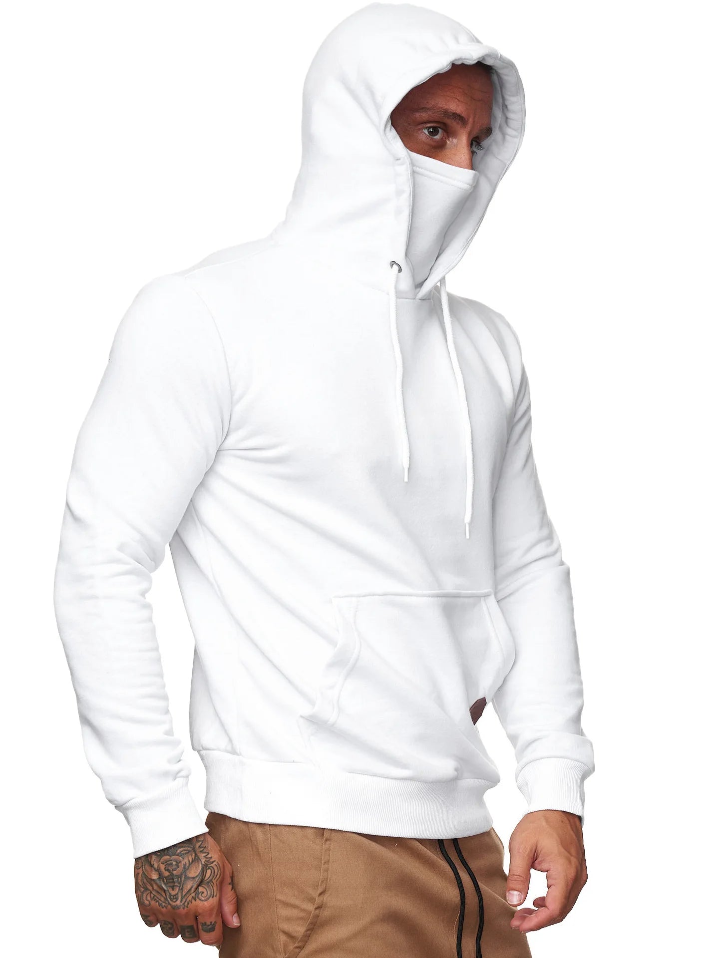 Men's Slim Hooded Sweatshirt with Mask