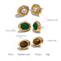 18K Gold Plated Stainless Steel with Gemstone