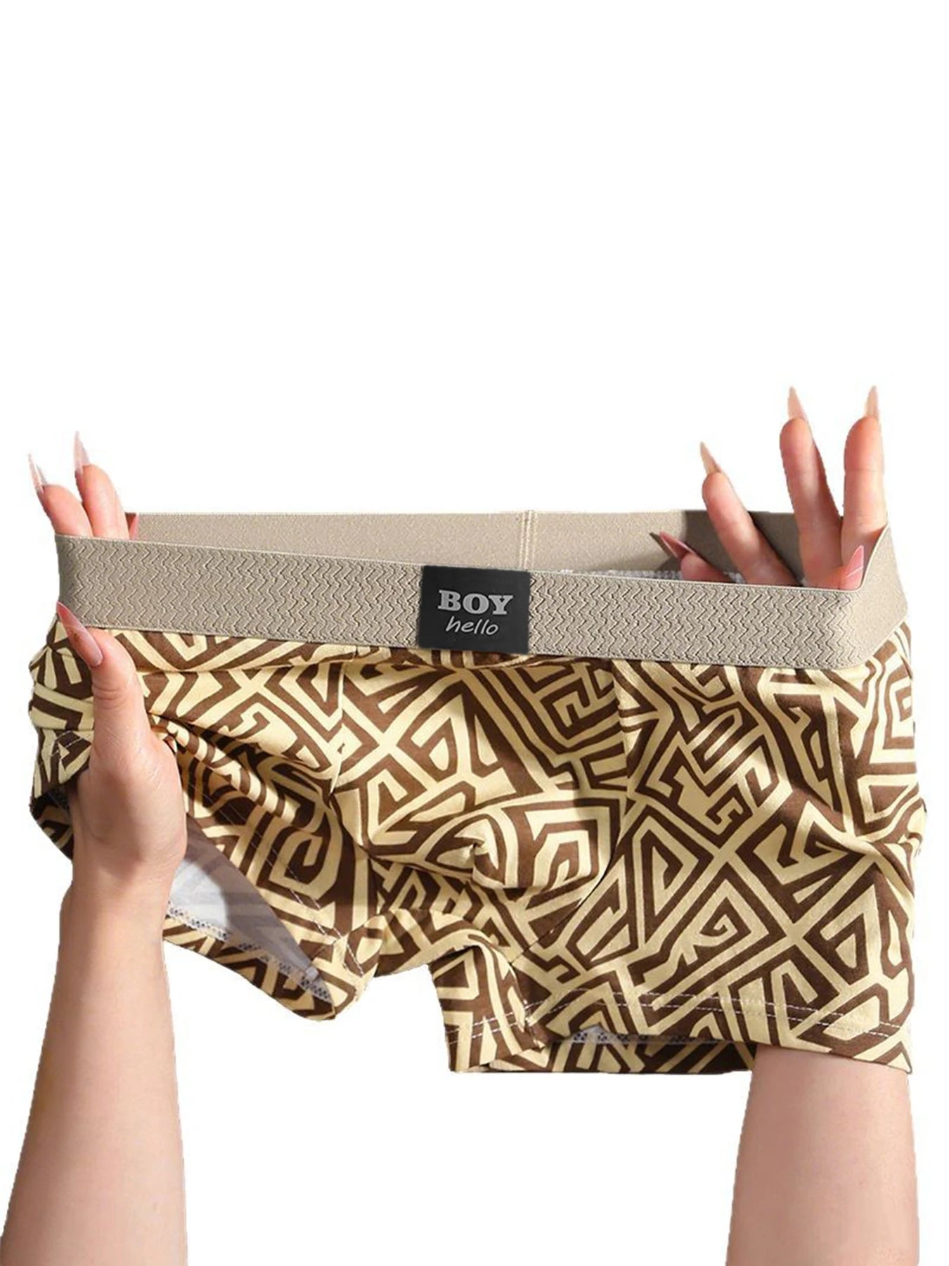 3Pcs/Set Boxers Men's Underwear Geometric Print Panties Casual Fashion Underpant Breathable Male Boxer Shorts Sports Homme Panty