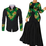 African Clothes for Couple African Clothing for Lovers Man's Woman's Long Party Maxi Dress WYQ