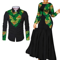 African Clothes for Couple African Clothing for Lovers Man's Woman's Long Party Maxi Dress WYQ
