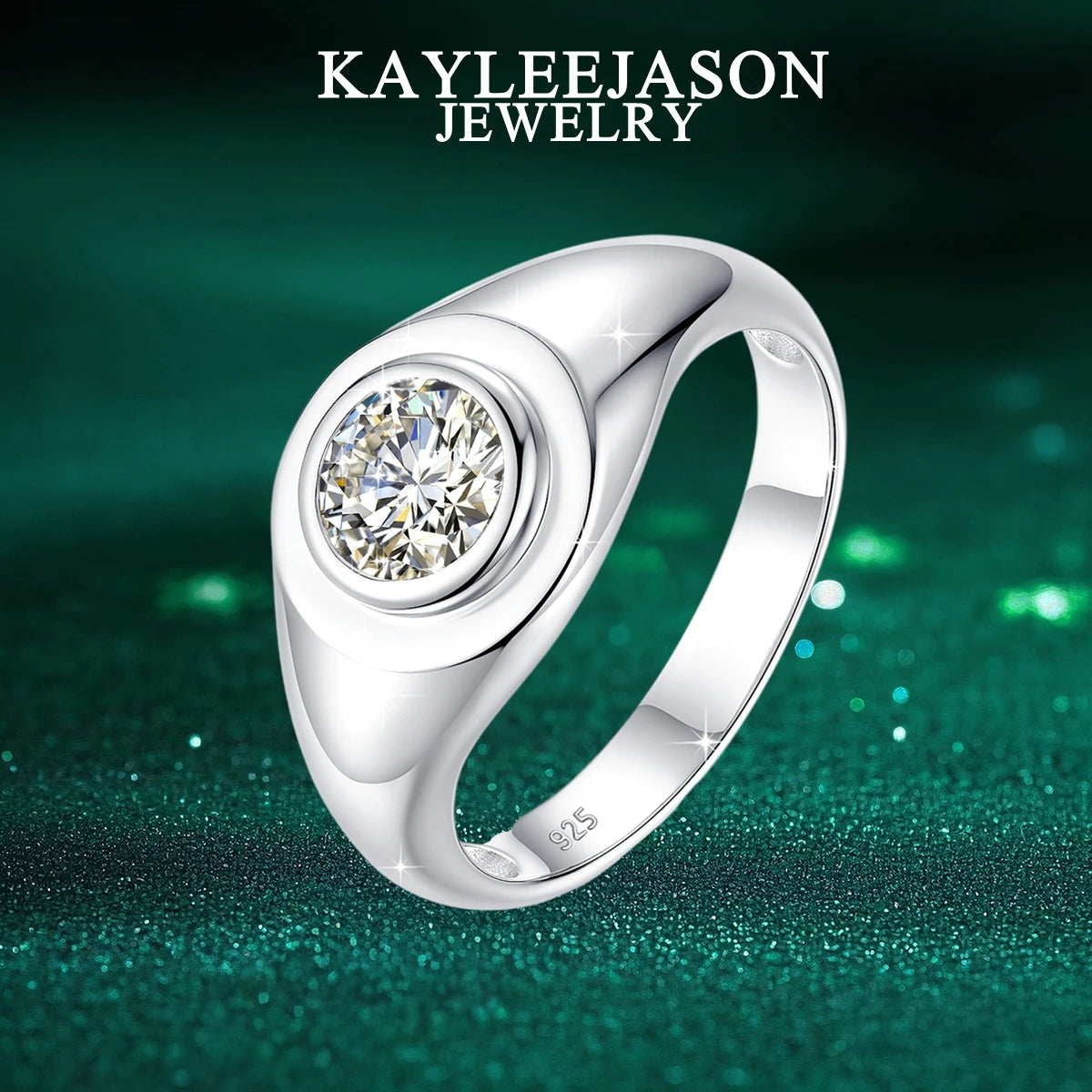 18K Gold Plated Moissanite Ring D Color VVS 1ct S925