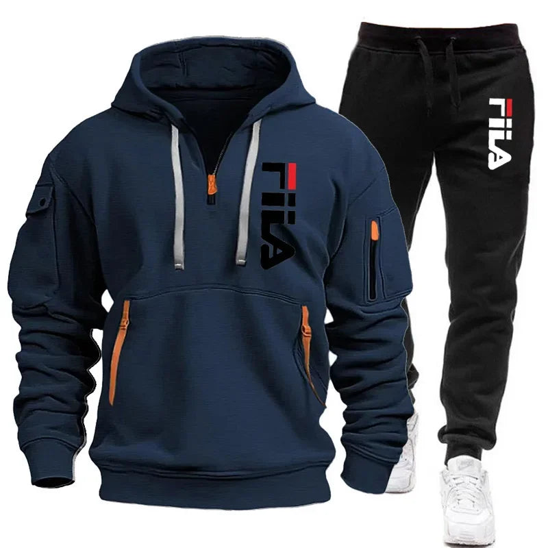Casual Men's Hooded Sweatshirt and Pants