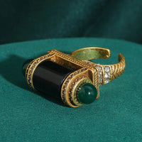 18K Gold-Plated Symmetrical Design Decorative Ring for Women