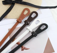 Thin Knotted Belts for Women Belt Lady Waist Band Soft Leather Waist Belt Solid Color Strap Dress Coat  Accessories Luxury