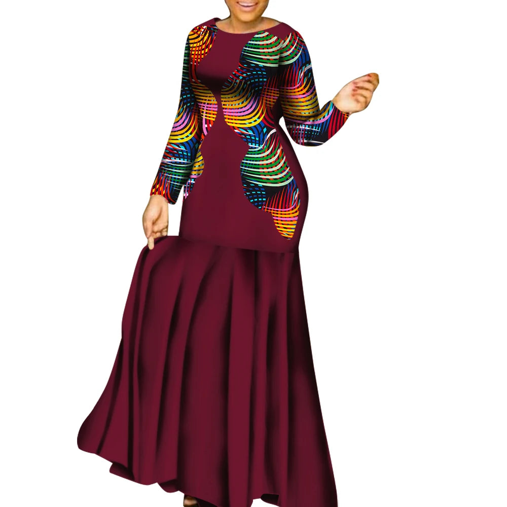 African Clothes for Couple African Clothing for Lovers Man's Woman's Long Party Maxi Dress WYQ