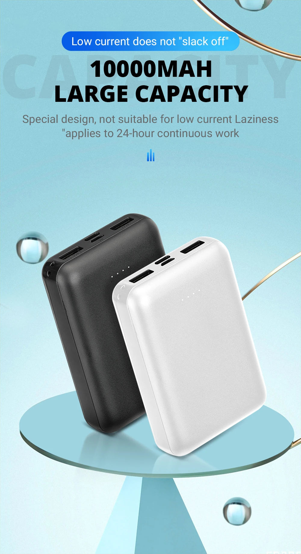 Power Bank 10000mAh/5V3A Portable Charging Powerbank Mobile Phone External Battery Fast Charging Warm Palace Belt Heating USB