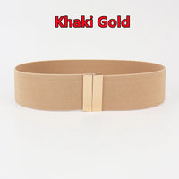 Fashion Women Elastic Band Wide Belts Simple Down Coat Waist Belt Female Buckle Black Strap Dress Decoration Accessories Ladies