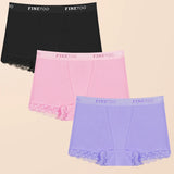 3Pcs Women's Lace Panties Cotton boxer briefs Seamless Sports Boxers Underwear Female Briefs Lingerie Intimate Underpant S-XXL
