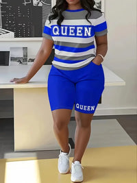 Plus Size Summer Outfits Biker Shorts Set