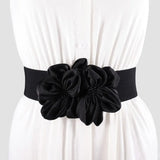 Women Fashion Floral Wide Elastic Belt Casual Trendy Waist Band Chic Ladies Dress Cummerbands Skirt Dress Coat Decor Accessories