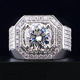 14K Gold Solitaire Male 2ct Lab Diamond Moissanite Ring