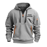 Men's Sports Zipper Arm Pocket Loose Casual Sweatshirt
