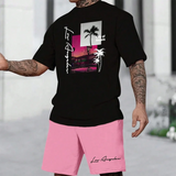 Short Sleeved Dopamine Casual Hawaiian Set
