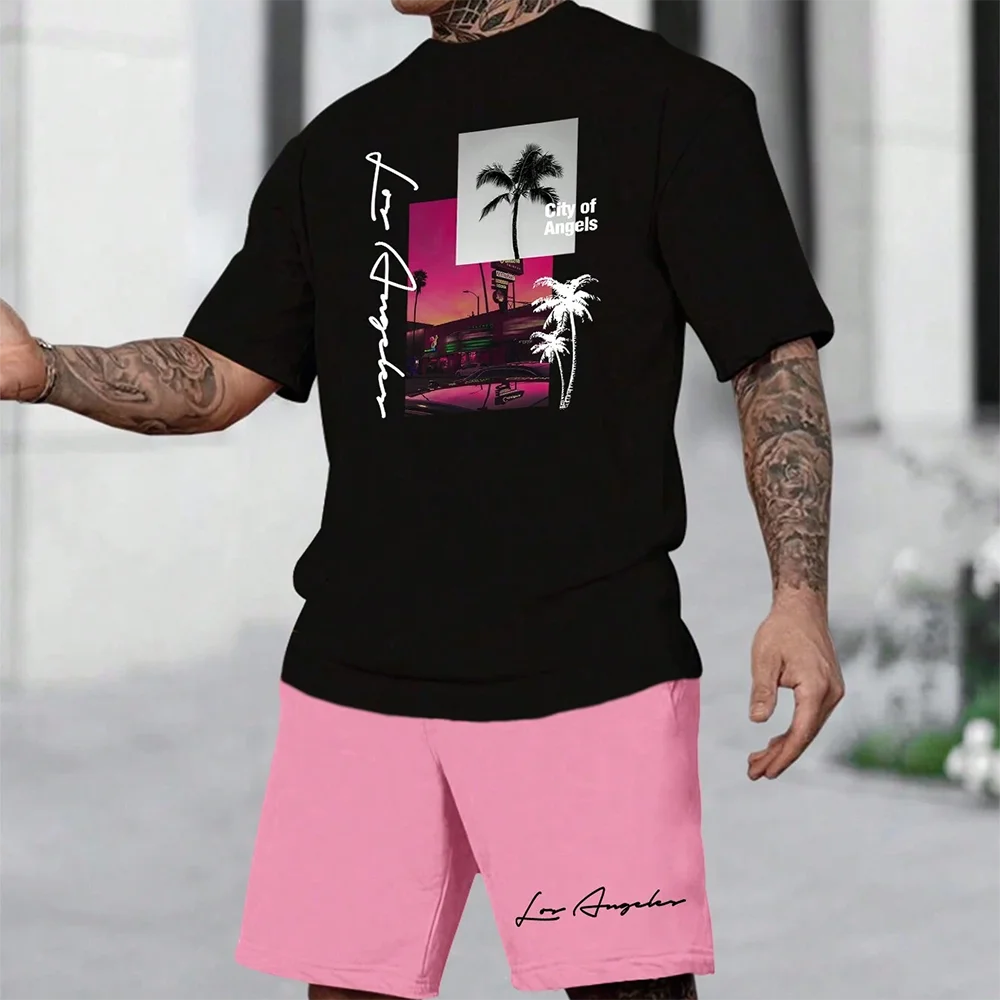 Short Sleeved Dopamine Casual Hawaiian Set