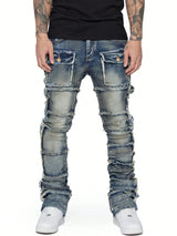 Fashionable Trendy Flared Men Denim Pants