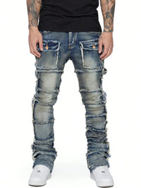 Fashionable Trendy Flared Men Denim Pants