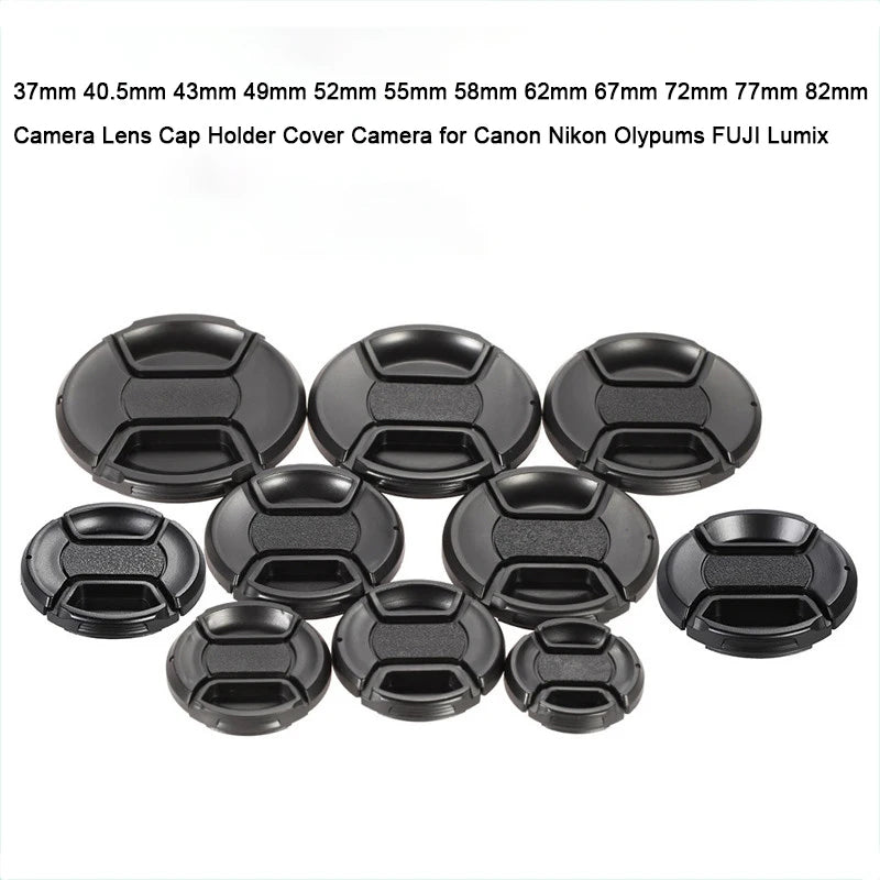 Camera Lens Cap High-quality 40.5mm 49mm 52mm 55mm 58mm 62mm 67mm 72mm 77mm 82mm Snap on Front Lens Cap for Camera