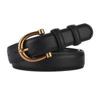 Fashion Women Belt Suede Genuine Leather Skinny Waistband Gold Buckle Wine Red Belts for Jeans Pants Casual