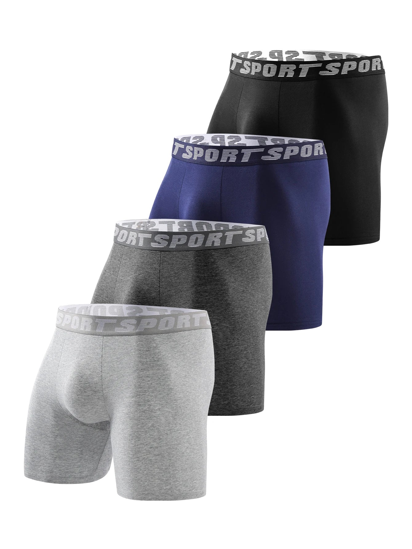 4 pieces of men's sports underwear, soft, breathable and comfortable sweatpants