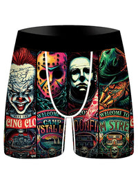 4Pcs Boxer Men's Underwear Soft Sports Breathable Four-season Men's Underwear Trendy Fashion Pop Print Boxer Underwear