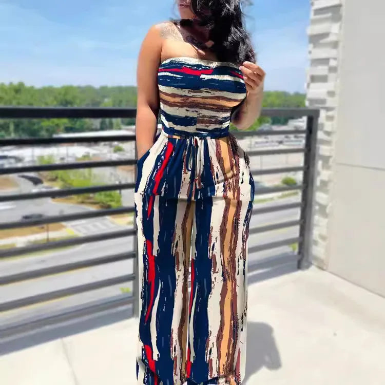 Casual Polka Dot Off Shoulder Jumpsuits