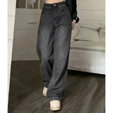 High Waist Gray Goth Straight Leg Pants