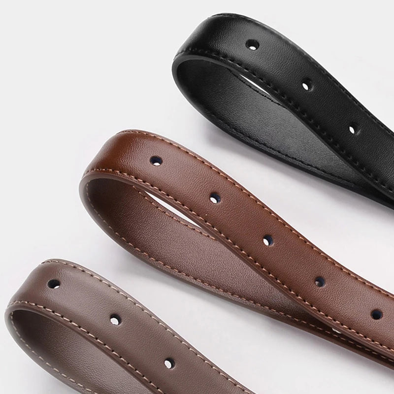 Women's PU Leather Belt with Metal Buckle Casual Simple Waist Strap for Jeans And Dresses Decorative Female Waistband Gift