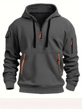 Multi Pocket Zipper Fleece Hoodie