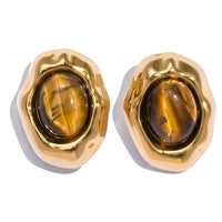 18K Gold Plated Stainless Steel with Gemstone