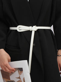 Thin Knotted Belts for Women Belt Lady Waist Band Soft Leather Waist Belt Solid Color Strap Dress Coat  Accessories Luxury