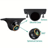 Car Camera AHD 1080P/CCD 360 Degree Rotating Fisheye Front/Side/Rear View Backup Camera for Car, Pickup, Truck, SUV, Van