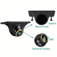 Car Camera AHD 1080P/CCD 360 Degree Rotating Fisheye Front/Side/Rear View Backup Camera for Car, Pickup, Truck, SUV, Van